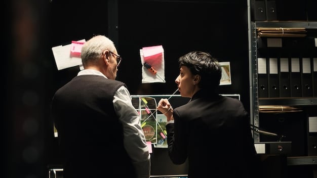 A candid behind-the-scenes shot of Han Hyo Joo discussing a scene with a non-Korean director on set. The director is gesturing thoughtfully, and Han Hyo Joo is listening intently, showing a collaborative environment.