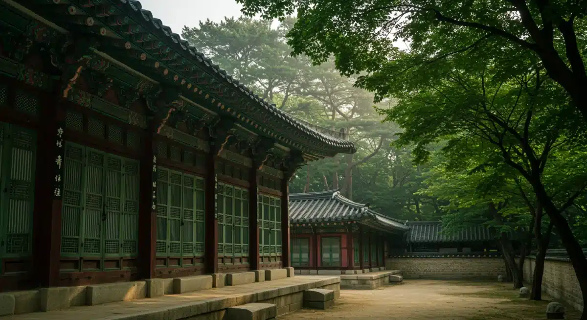 Traditional Korean palace garden, historic K-Drama setting
