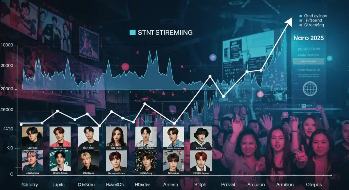 K-Pop artists dominating streaming charts in 2025, showing significant growth in the US.