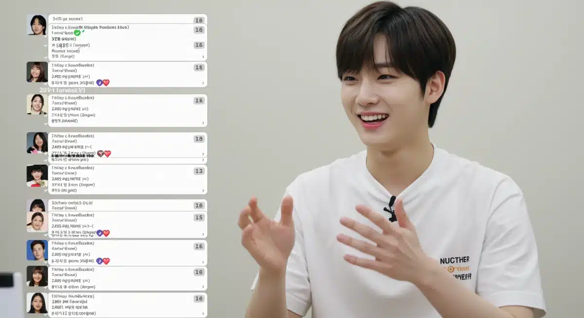 K-Pop idol live stream interaction with fans, digital connection