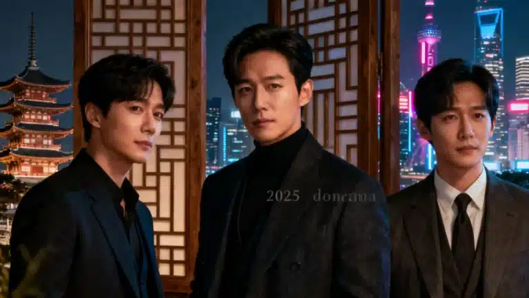 Three dorama actors from 2025 in a dynamic collage, representing critically acclaimed performances.
