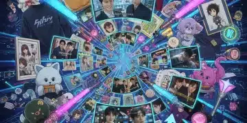 Dorama fan merchandise and digital screens symbolizing the vibrant 2026 dorama fandom economy.