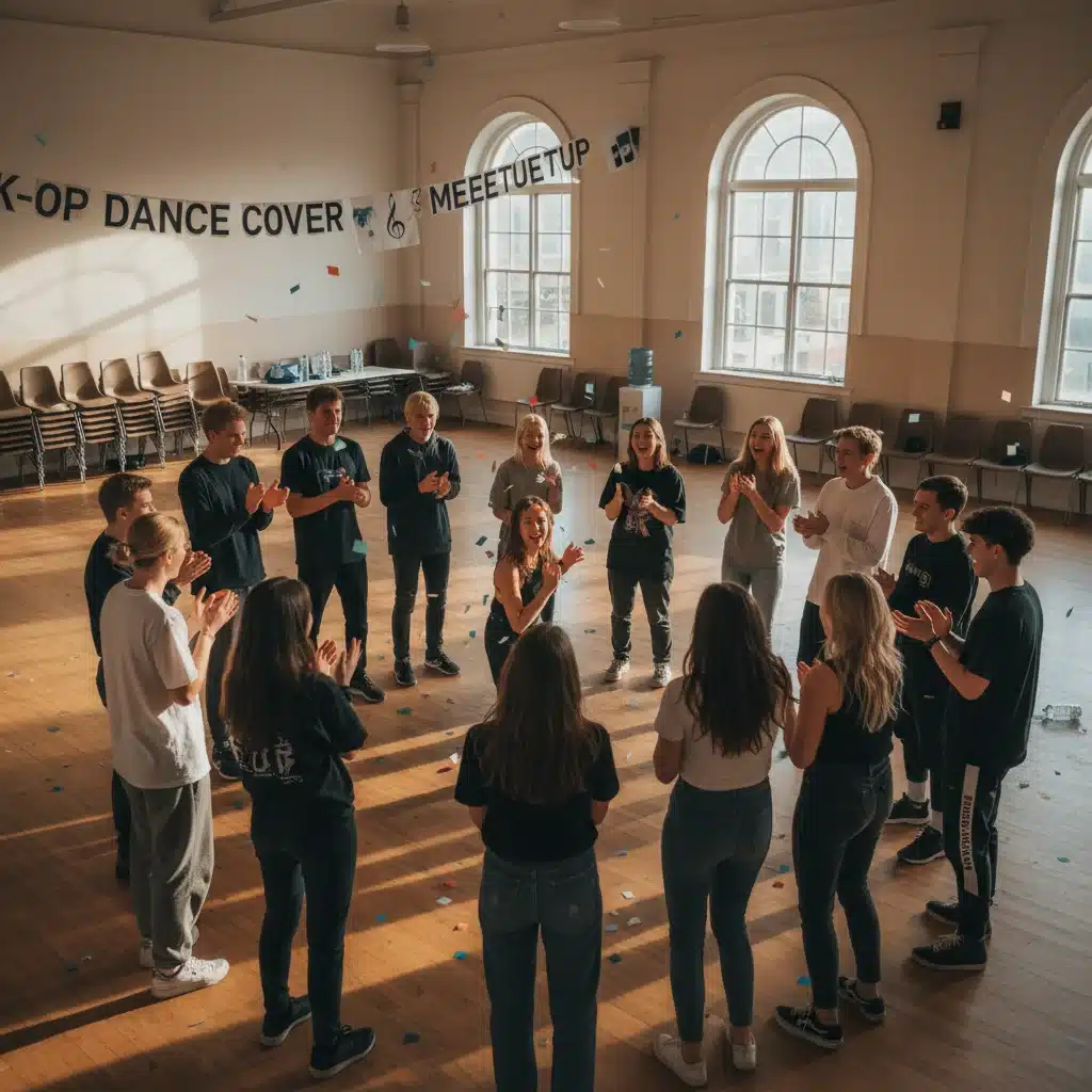 K-Pop dance meetup participants enjoying an ice-breaker activity, fostering community.