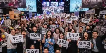 U.S. K-Drama fans passionately advocating for actors at a fan event, demonstrating collective influence.
