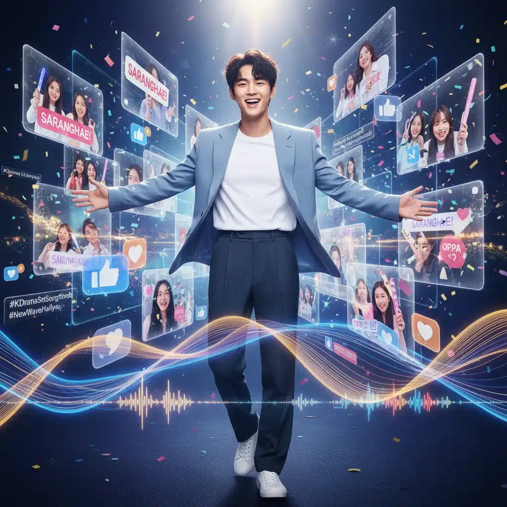 Rising K-Drama star connecting with fans, representing new wave of Hallyu