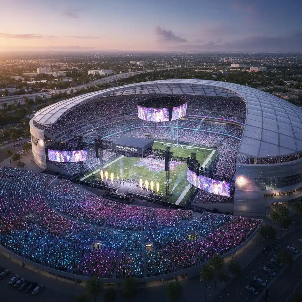 SoFi Stadium, a state-of-the-art venue ideal for large K-Pop concerts.
