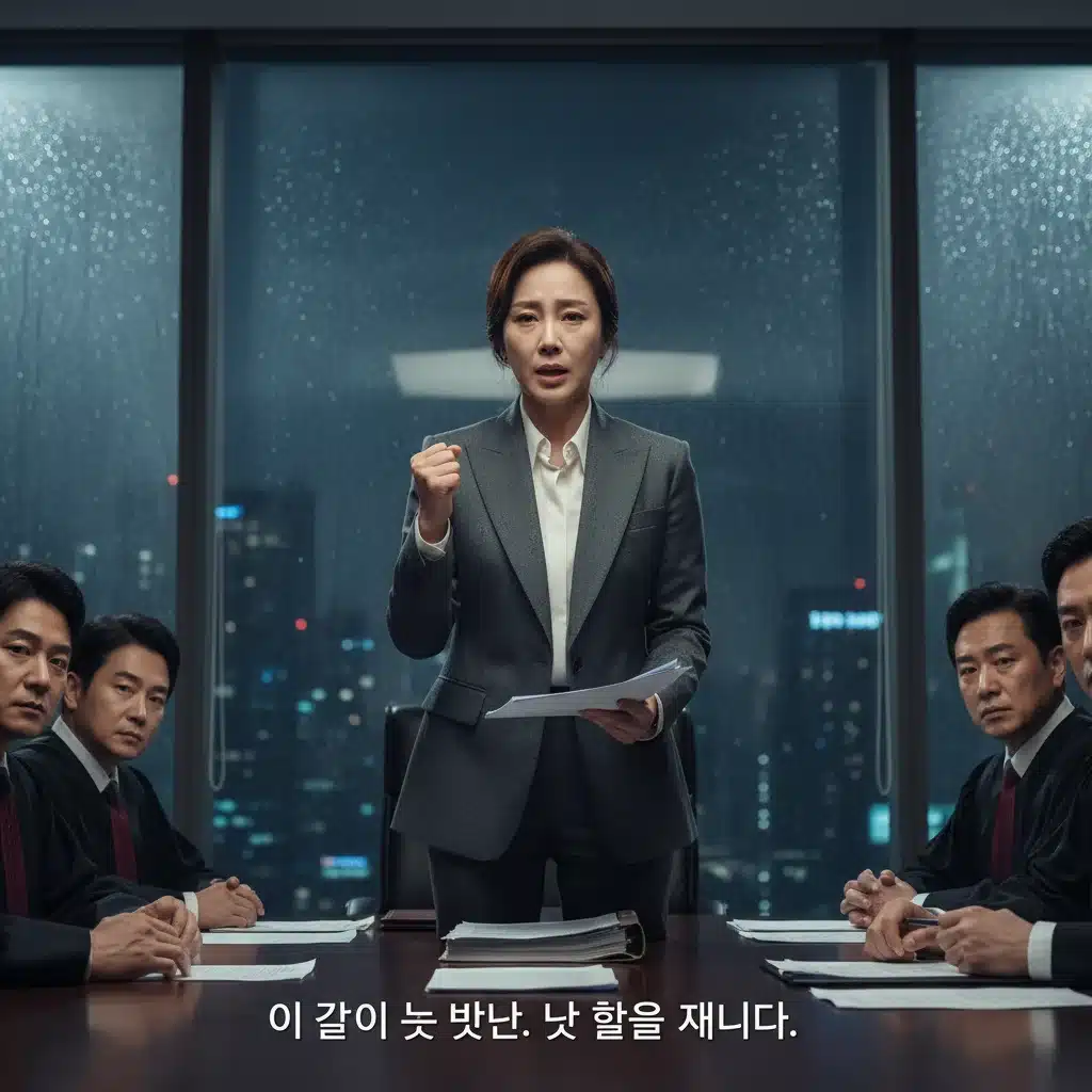 Veteran K-Drama actress delivering a powerful and emotional performance in a complex role.