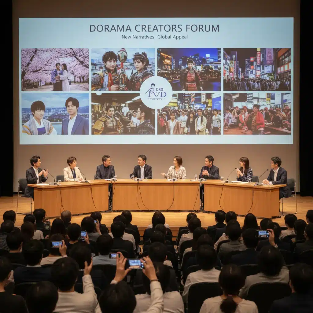 Dorama directors and writers participate in an engaging panel discussion at a fan convention.