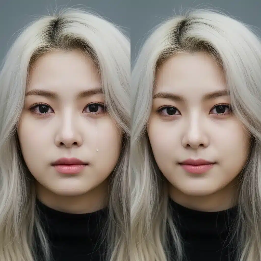 Female K-Pop idol displaying emotional range for acting