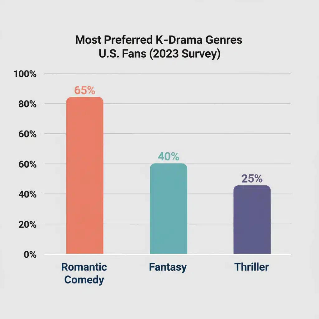 Bar chart showing preferred K-drama genres in the U.S.