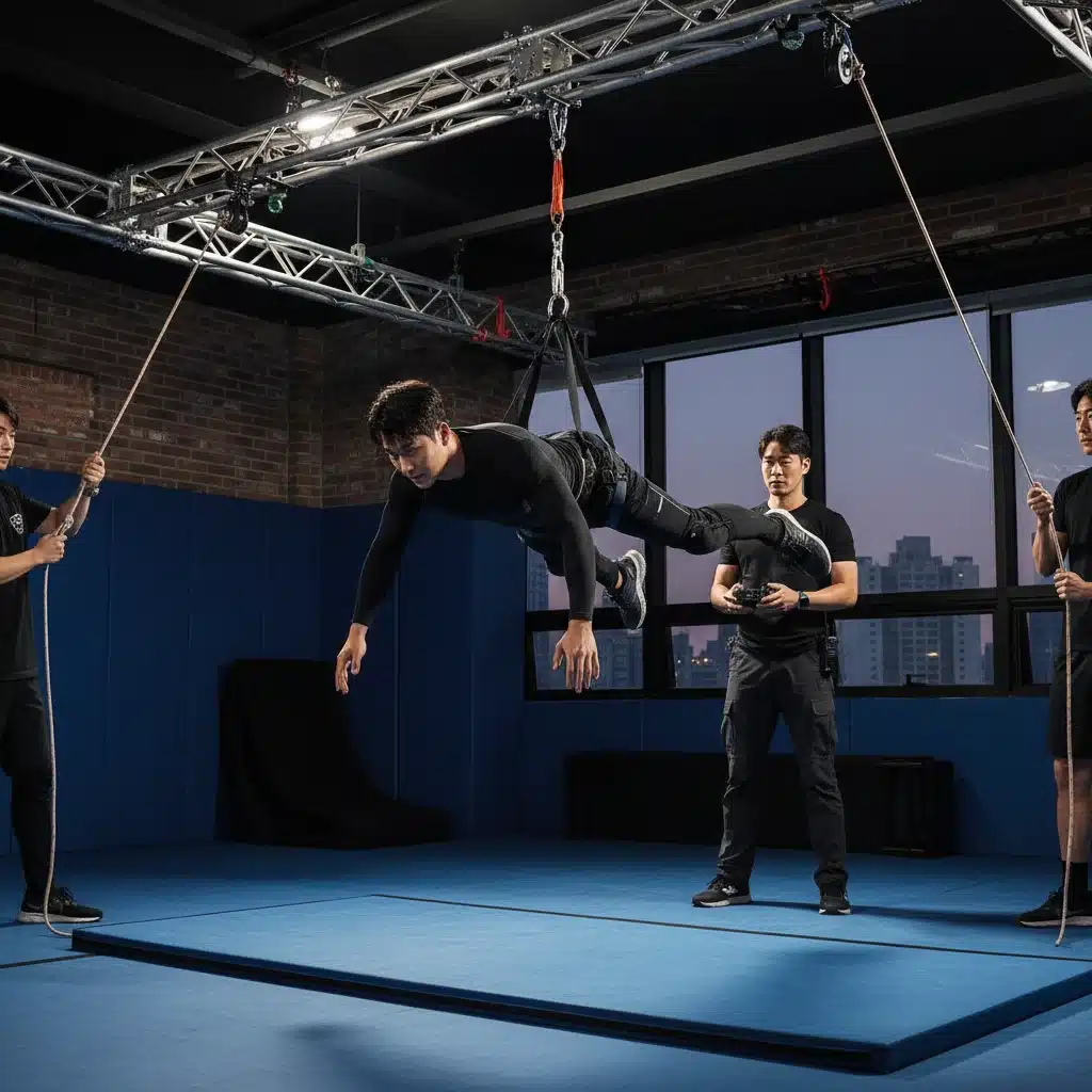 K-Drama actor performing stunt training for action roles.